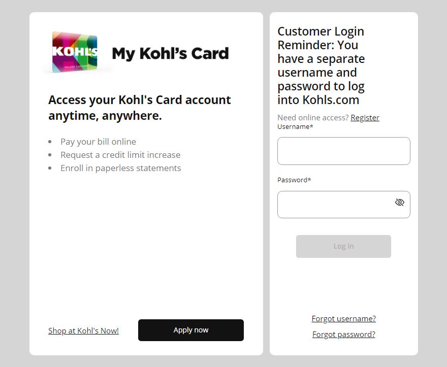 Login at My Kohl’s Charge Account Online